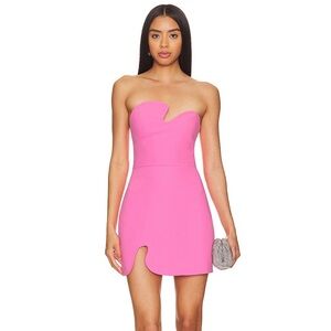 AMANDA UPRICHARD PINK PUZZLE MINI DRESS